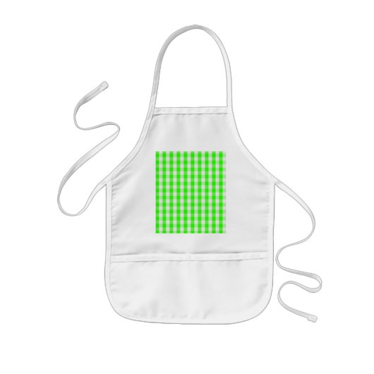 Neon Green Gingham Pattern von Shirley Taylor Kinderschürze (Vorne)