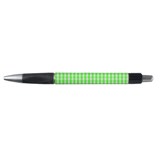 Neon Green Gingham Pattern von Shirley Taylor Kugelschreiber (Vorderseite)