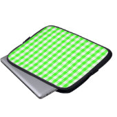 Neon Green Gingham Pattern von Shirley Taylor Laptopschutzhülle (Vorne Knopf)