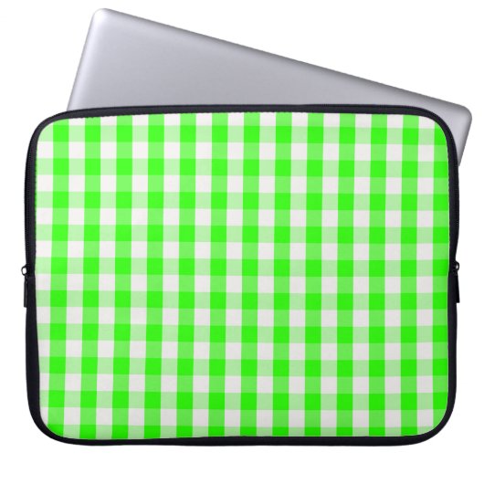 Neon Green Gingham Pattern von Shirley Taylor Laptopschutzhülle (Vorderseite)