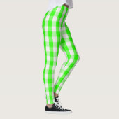 Neon Green Gingham Pattern von Shirley Taylor Leggings (Rechts)