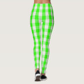Neon Green Gingham Pattern von Shirley Taylor Leggings (Rückseite)