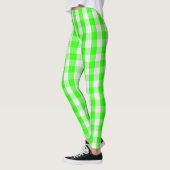 Neon Green Gingham Pattern von Shirley Taylor Leggings (Links)