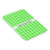 Neon Green Gingham Pattern von Shirley Taylor Magnet (Rechte Seite)