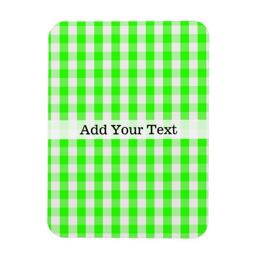 Neon Green Gingham Pattern von Shirley Taylor Magnet (Vertikal)