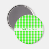 Neon Green Gingham Pattern von Shirley Taylor Magnet (Vorderseite/Rückseite)
