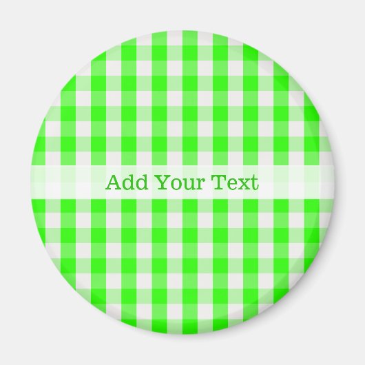 Neon Green Gingham Pattern von Shirley Taylor Magnet (Vorne)