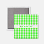 Neon Green Gingham Pattern von Shirley Taylor Magnet (Vorderseite/Rückseite)