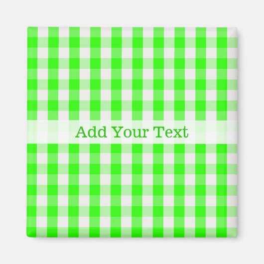 Neon Green Gingham Pattern von Shirley Taylor Magnet (Vorne)