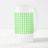 Neon Green Gingham Pattern von Shirley Taylor Mattglas Bierglas (VorderseiteRechts)
