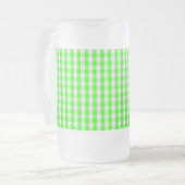 Neon Green Gingham Pattern von Shirley Taylor Mattglas Bierglas (Vorderseite Links)