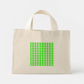 Neon Green Gingham Pattern von Shirley Taylor Mini Stoffbeutel (Rückseite)
