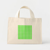 Neon Green Gingham Pattern von Shirley Taylor Mini Stoffbeutel (Vorne)