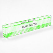 Neon Green Gingham Pattern von Shirley Taylor Namensplakette