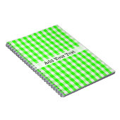Neon Green Gingham Pattern von Shirley Taylor Notizblock (Rechte Seite)