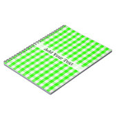 Neon Green Gingham Pattern von Shirley Taylor Notizblock (Linke Seite)