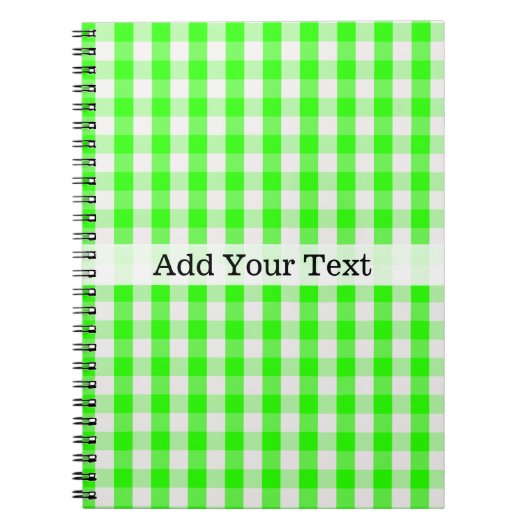 Neon Green Gingham Pattern von Shirley Taylor Notizblock (Vorderseite)