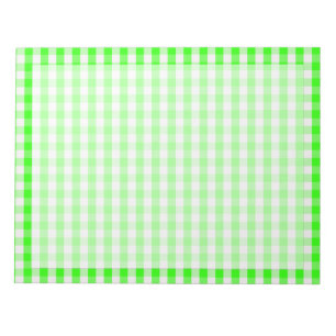 Neon Green Gingham Pattern von Shirley Taylor Notizblock