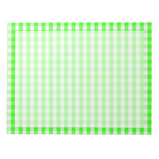 Neon Green Gingham Pattern von Shirley Taylor Notizblock (Vorderseite)