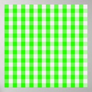Neon Green Gingham Pattern von Shirley Taylor Poster