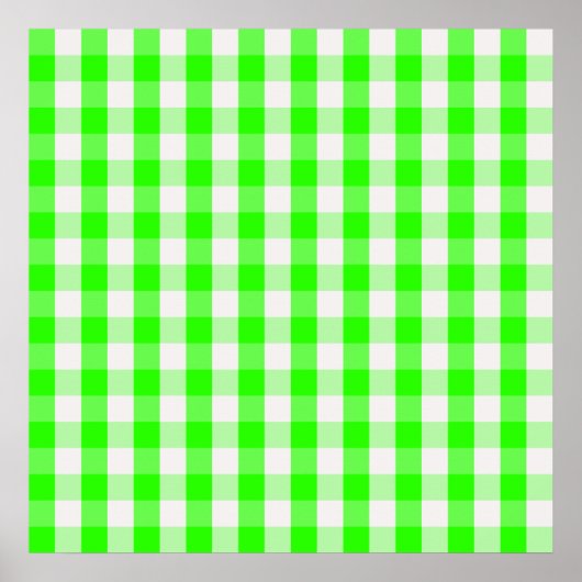 Neon Green Gingham Pattern von Shirley Taylor Poster (Vorne)