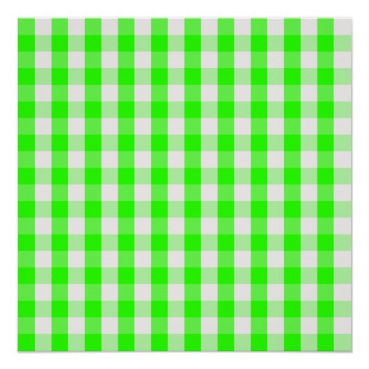 Neon Green Gingham Pattern von Shirley Taylor Poster (Vorderseite)
