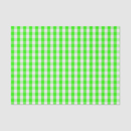 Neon Green Gingham Pattern von Shirley Taylor Seidenpapier (Vorderseite)