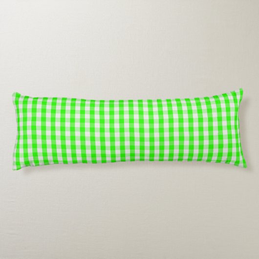 Neon Green Gingham Pattern von Shirley Taylor Seitenschläferkissen (Rückseite)