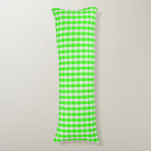 Neon Green Gingham Pattern von Shirley Taylor Seitenschläferkissen (Vorderseite Vertikal)