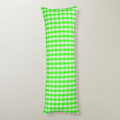 Neon Green Gingham Pattern von Shirley Taylor Seitenschläferkissen (Rückseite (Vertikal))