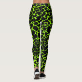 Neon Green Giraffe Spots Muster Leggings (Rückseite)