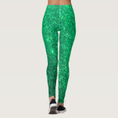 Neon Green Glitzer Funkelnd farbenfrohe Bright Gir Leggings (Rückseite)