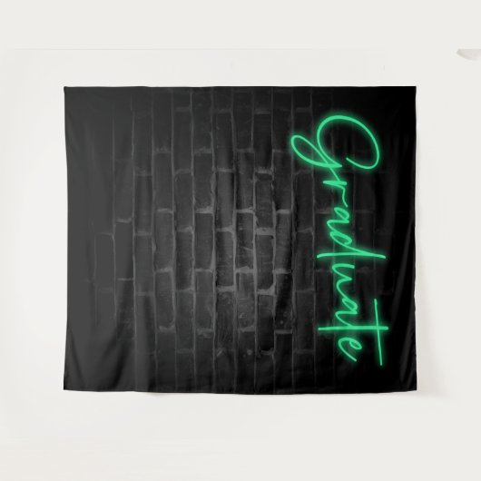 Neon Green Glow Light | Graduate Party Foto Stand Wandteppich (Vorderseite (Horizontal))