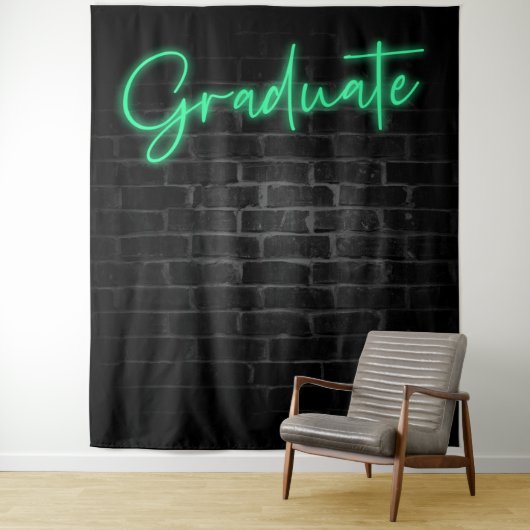Neon Green Glow Light | Graduate Party Foto Stand Wandteppich (Beispiel)