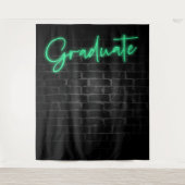 Neon Green Glow Light | Graduate Party Foto Stand Wandteppich (Vorderseite)
