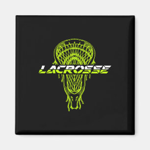 Neon Green Glow Stick Crosse Lacrosse Sports Magnet