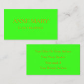 Neon Green Gold Elegant Wedding Event Planner Visitenkarte (Vorne/Hinten)