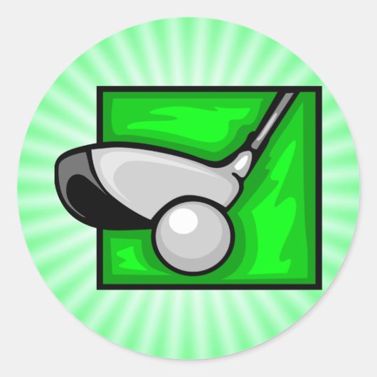 Neon Green Golf Runder Aufkleber (Vorderseite)
