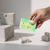 Neon Green Gradient Trendy Editable Business Card Visitenkarte