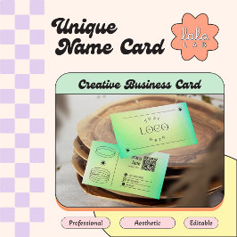 Neon Green Gradient Trendy Editable Business Card Visitenkarte