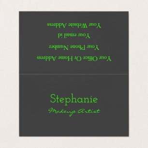 Neon Green Gray Custom Color Makeup Artist Salon Visitenkarten