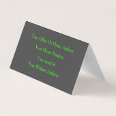 Neon Green Gray Custom Color Makeup Artist Salon Visitenkarten (Rückseite)