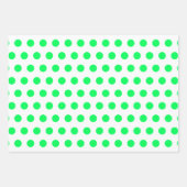 Neon Green Hahnentrittmuster Monogram Polka Dot Geschenkpapier Set (Vorderseite 3)