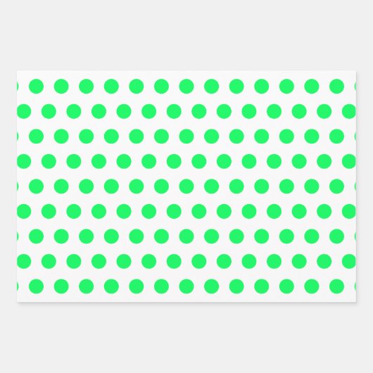 Neon Green Hahnentrittmuster Monogram Polka Dot Geschenkpapier Set (Vorderseite 3)