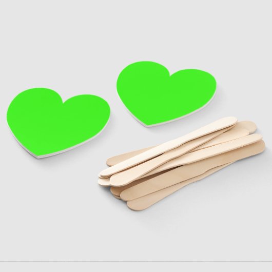 Neon Green Heart Fan Set – Customizable Fächer (Non-assembled)