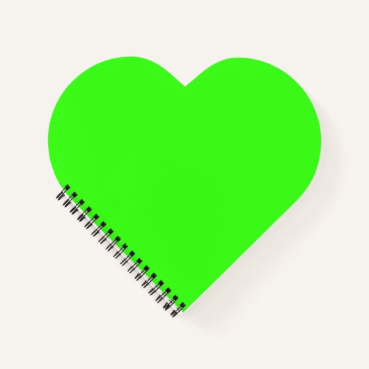 Neon Green Heart Shaped Notebook Notizbuch (Vorderseite)