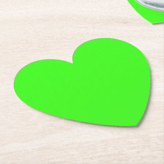 Neon Green Heart Untersetzer (angewinkelt)