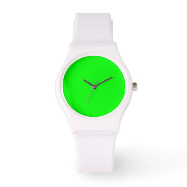 Neon green hex code 00FF00 Armbanduhr (Vorderseite)
