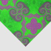 Neon Green & Hot Pink Blume Muster Gewebe Seidenpapier (Ausschnitt)