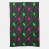 Neon Green, Hot Pink, Running, Runner, schwarz Handtuch (Vertikal)